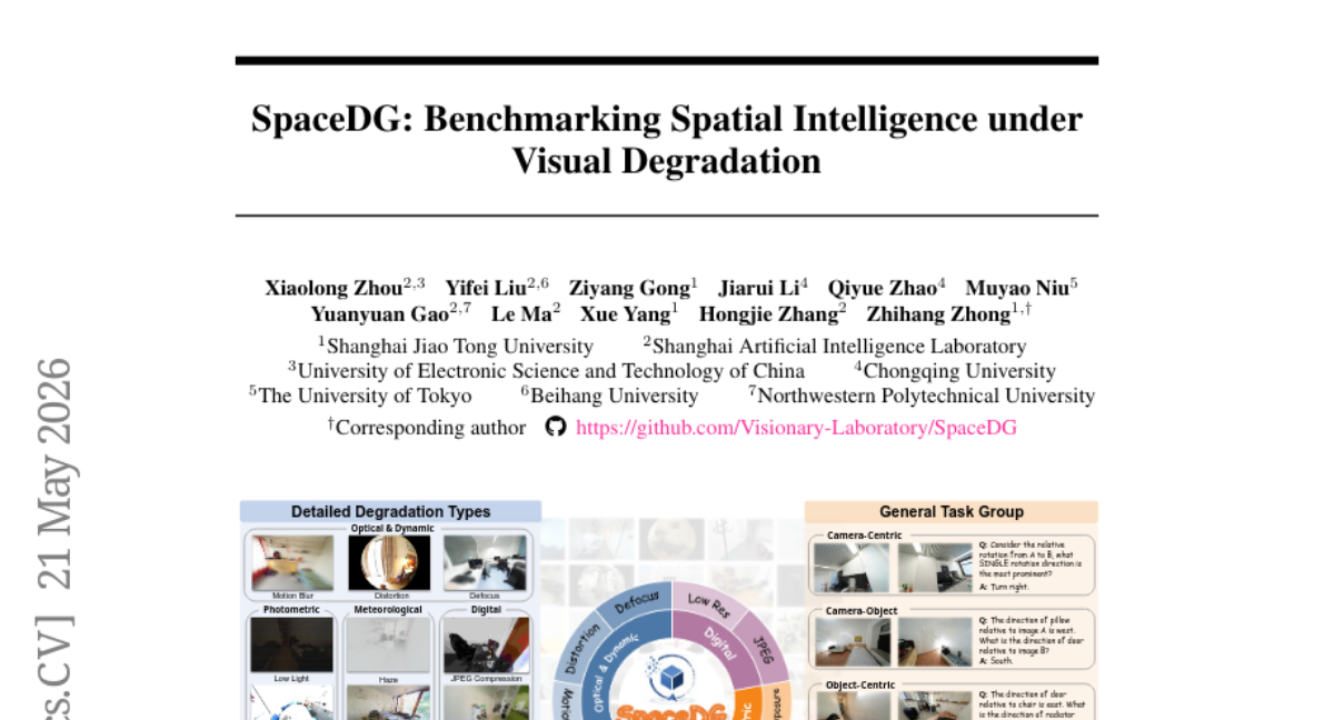 SpaceDG: Benchmarking Spatial Intelligence under Visual Degradation thumbnail
